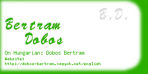 bertram dobos business card